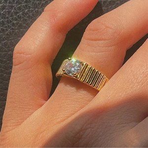 Luxury 18K Gold Plated Cubic Zirconia Ring